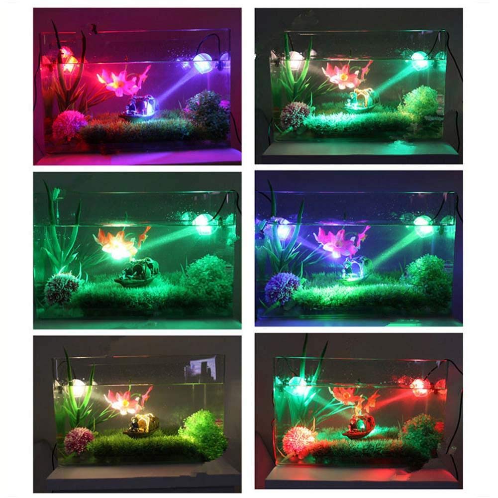 Semme LED Fish Spot Light, 180 Degree Rotation Mini RGB Spotlights Submersible Fish Lamp for Aquarium Fountain Fish Pond Water G
