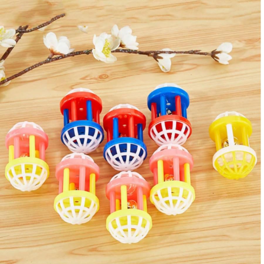 Dog Trust Plastic Cat Toys Jingle Balls Pounce Chase Rattle Ball Toys Random Color 2 Pcs Jingle Bell