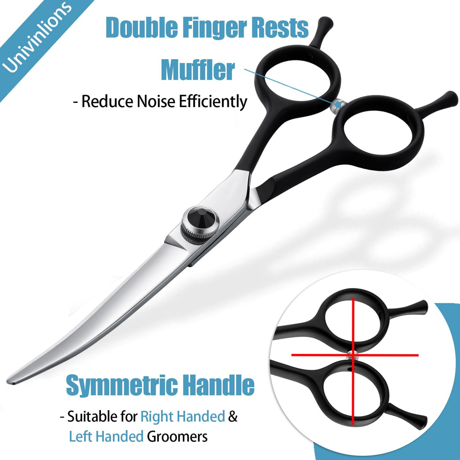 Dragon Creek 6'' Upward Curved Dog Grooming Scissors Shears For Grooming Face And Paws Safety Shears Trimming Cutting Scissors F