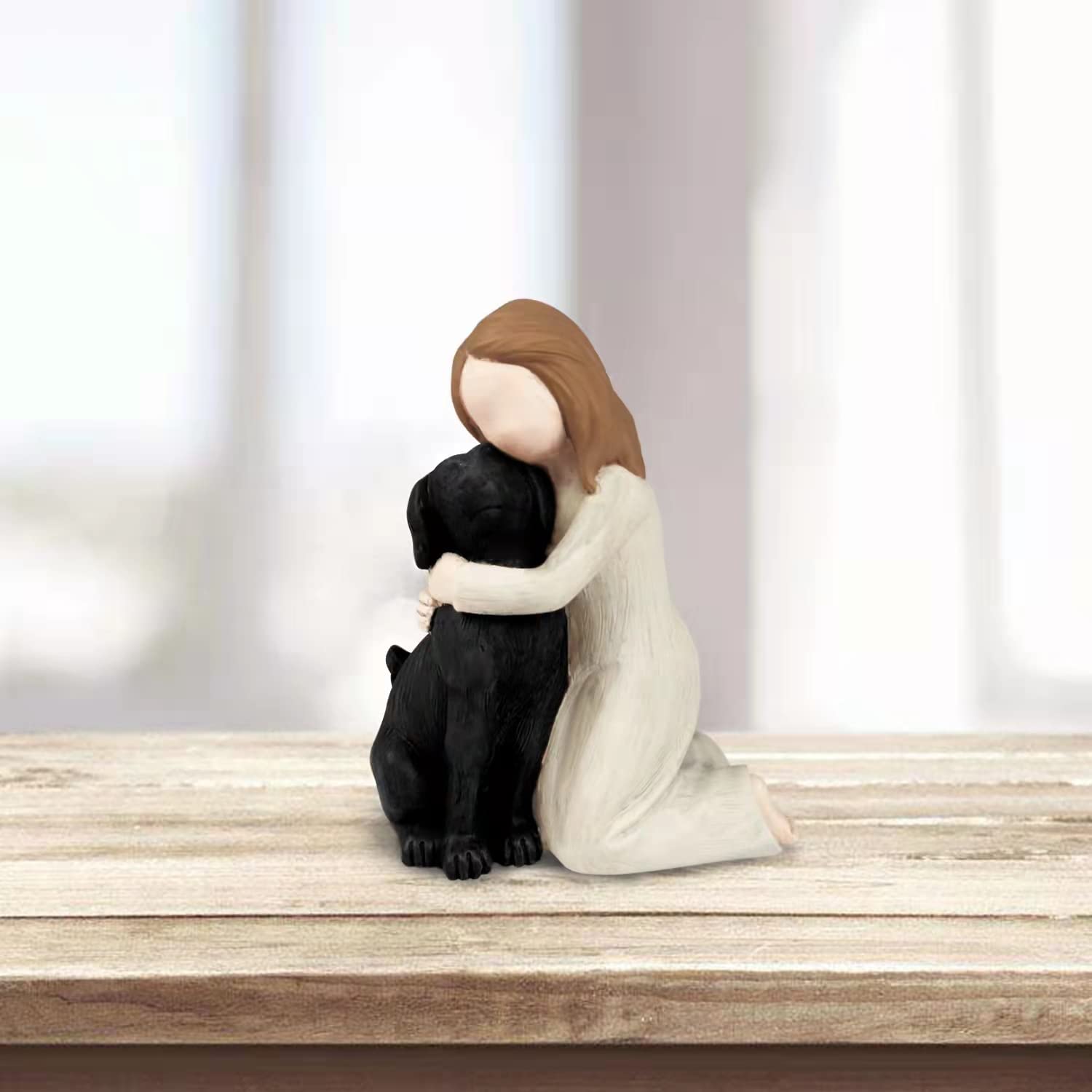 Bingo Castle Black Dog Angel Figurines, Angel Dog Friendship Memorials For Dog Lovers