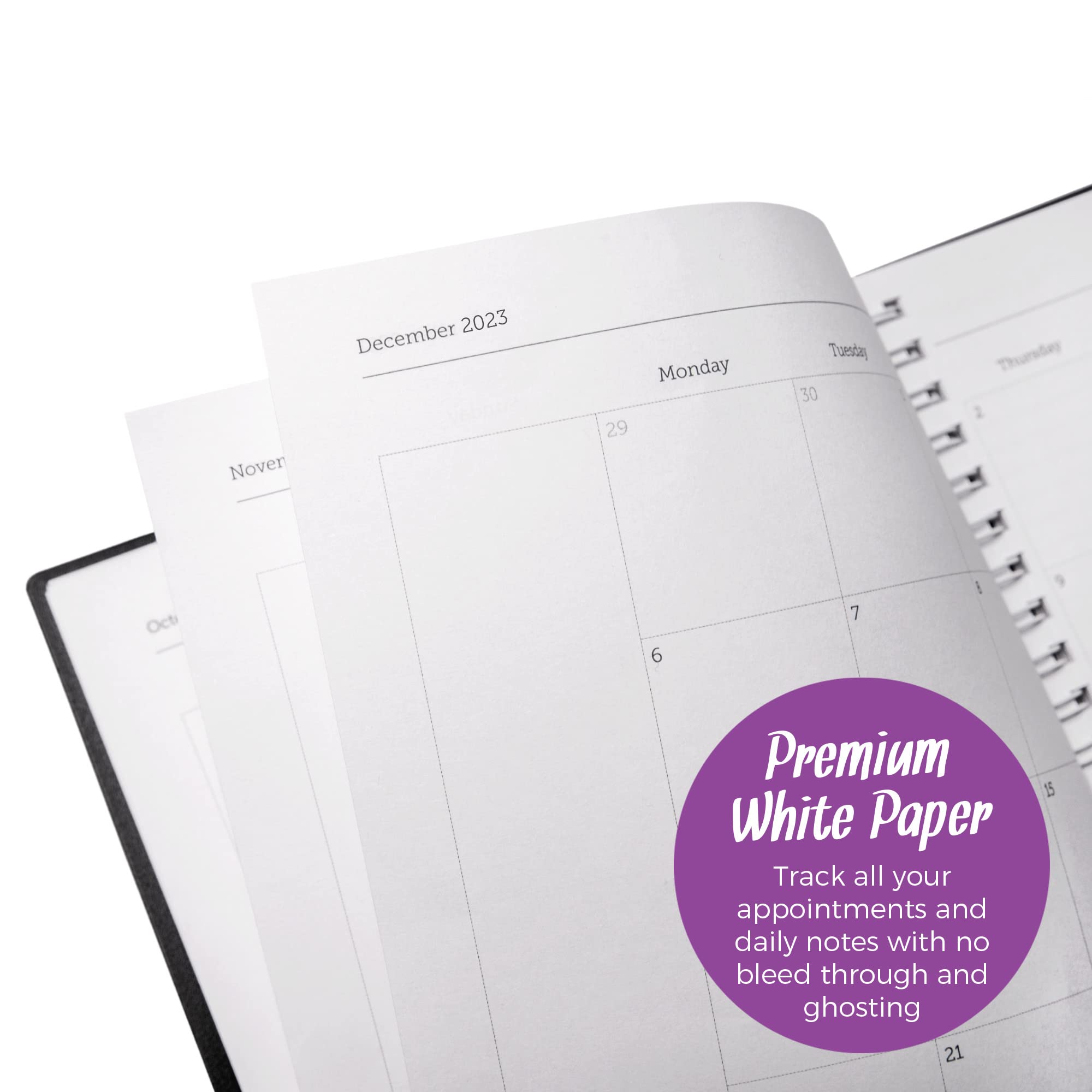 Walldeca 2023 Annual Weekly Planner, Weekly  Monthly Planner, Jan 2023 - Dec 2023  Flexible Cover, Notes Pages, Twin-Wire Bindin