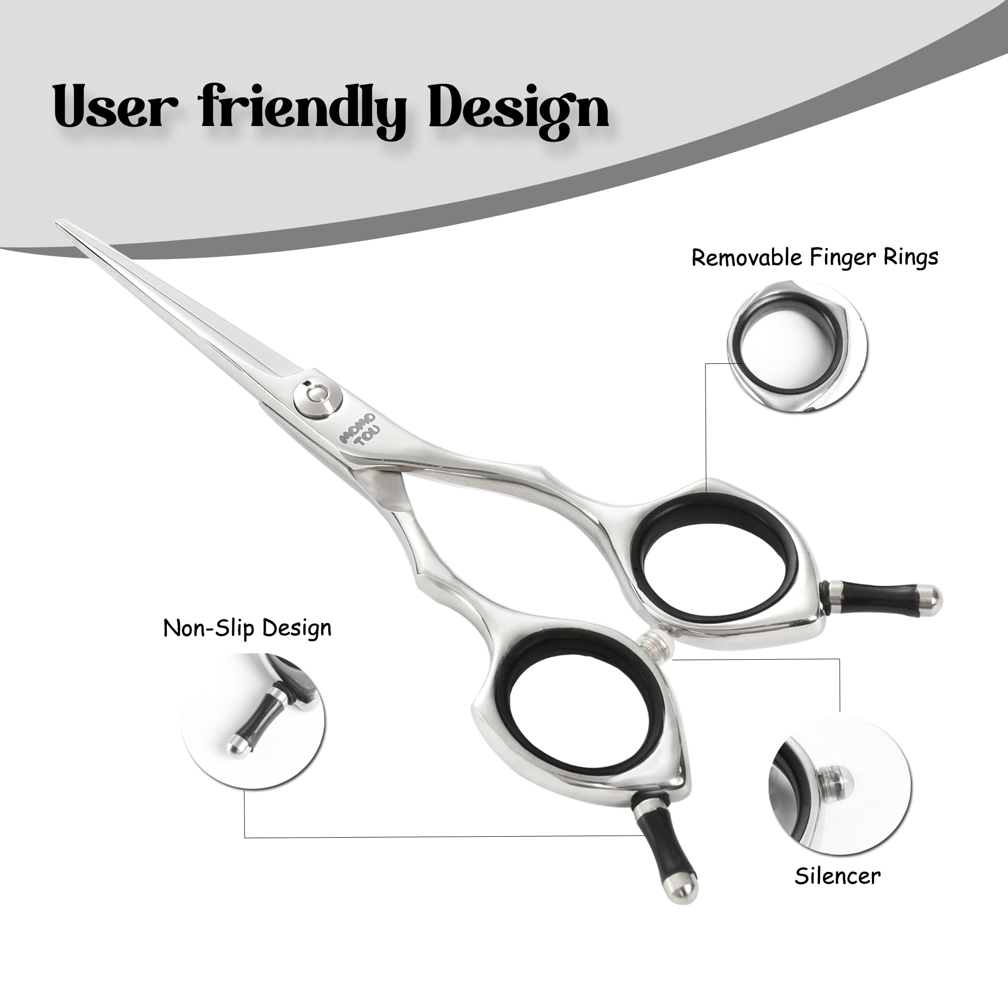 Momotou Dog Grooming Scissors 5 Inch Small Straight Scissors Super Light Professional 440C Stainless Steel Pet Shears For Trimmi