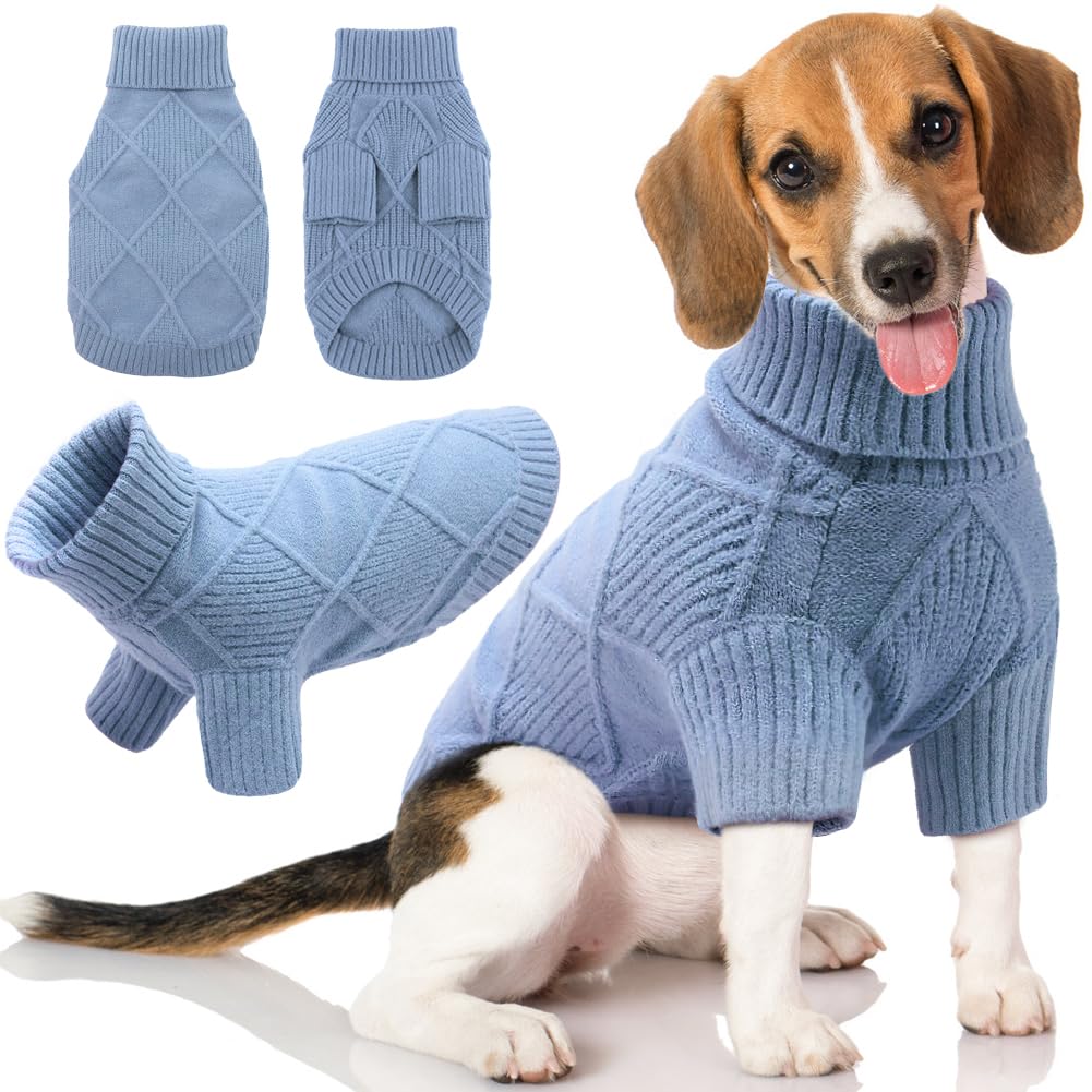 Emust Large Dog Sweater, Cozy Dog Sweaters For Large Dogs With Sleeves, Stretchable Dog Clothes For Christmas & Holiday, Blue Xx