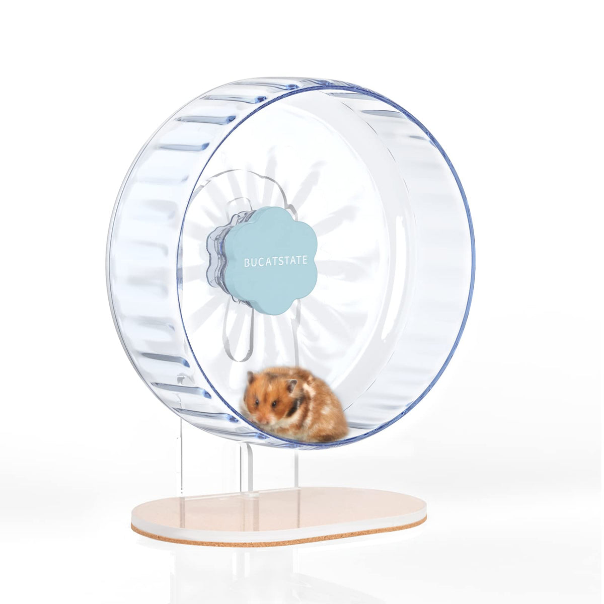 Bucatstate Super Silent Hamster Wheel Hamster Accessories Hamster Running Toys Small Animals Exercise Wheels Transparent 10.2 Inches