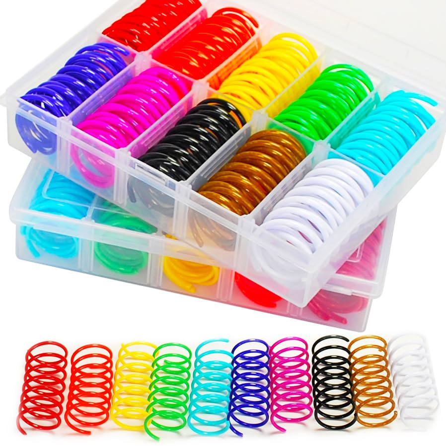 Joyarrive 80Pcs 10 Colors Box Stored Cat Springs, Interactive Toys, Cat Spiral, Coil Toy, Hunting, Biting Toy, Swatting, Self-Pl