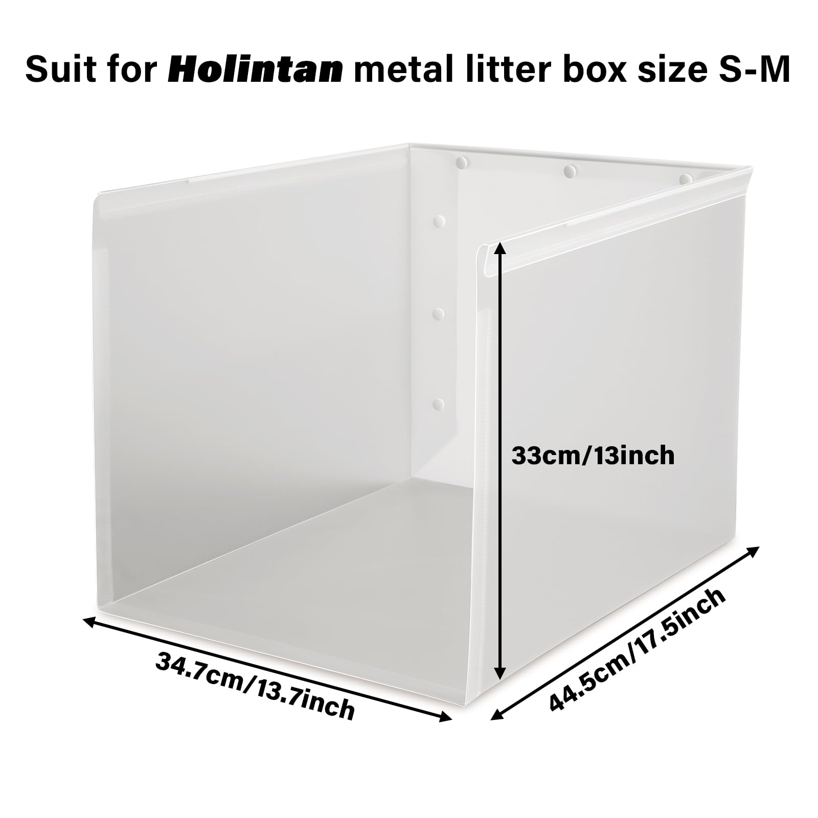 Holintan Litter Box Shield - High Sided Splash Guard, Large 17.5x13.7, Easy Clean, White Polypropylene for Cats