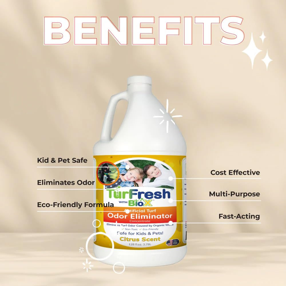 Turfresh With Biox Artificial Turf Odor Eliminator Concentrate 1 Gallon -Citrus