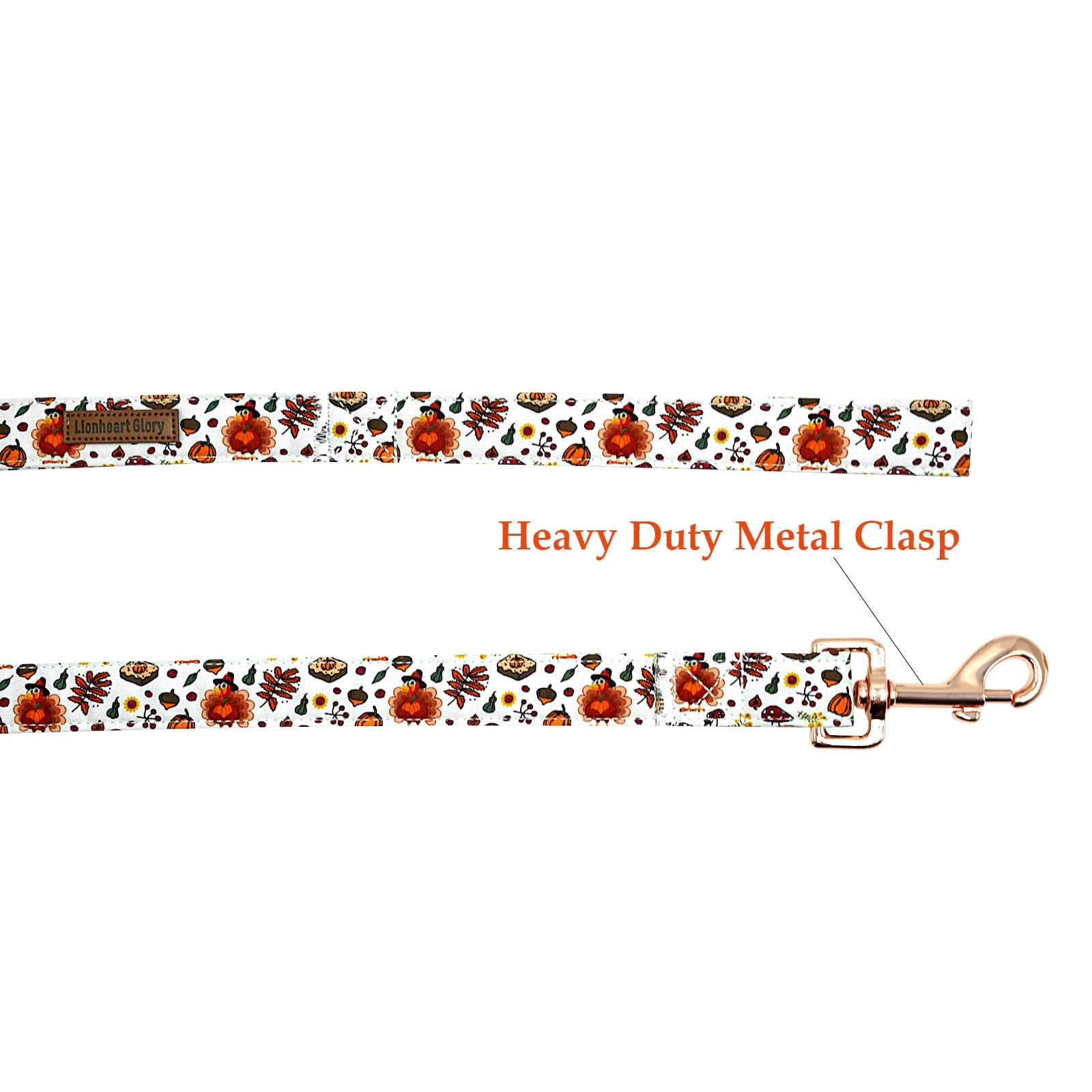 Lionheart Glory Strong Dog Leash Thanksgiving Turkey Durable Dog Leashes With Comfortable Soft Handle For Small Medium And Large
