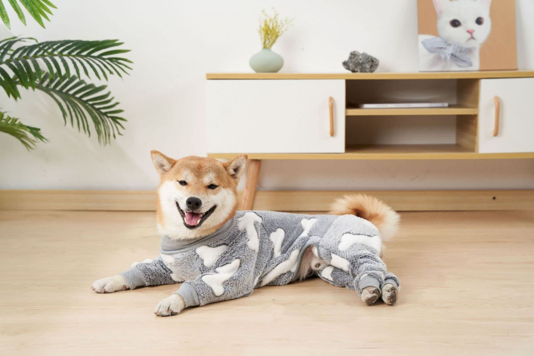 Harikaji Dog Warm Jumpsuit,Pet Winter Flannel Warm Pajamas,Cold Weather Dog Onesie,Dog Winter Clothes For Medium Large Dogs (Xl:Chest<23'', Grey)