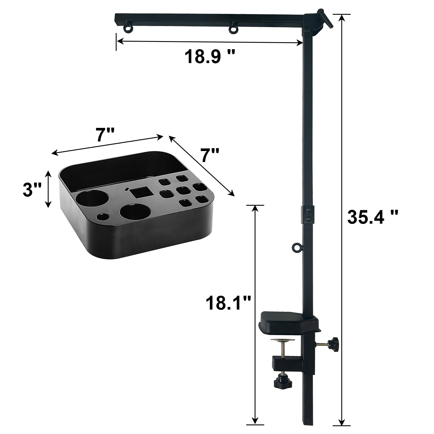 SHELANDY Pet Grooming Arm with Clamp - 35" Adjustable Height, Black, Includes No-Sit Haunch Holder, Model STL-1705