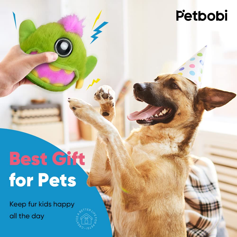 Petbobi Interactive Dog Toys Monster Active Ball for Dogs with Batteries, Self Moving Balls and Plush Cover for Small & Medium D