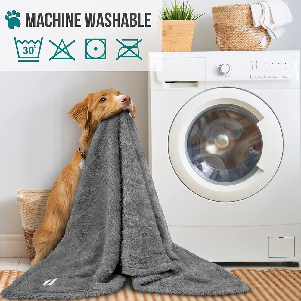 Petami Dog Blanket For Small Dogs Grey, Fluffy Soft Puppy Blanket, Sherpa Fleece Cat Blanket For Kitten Doggie, Calming Pet Blanket Throw For Couch Sofa Bed Washable, Small 24X32