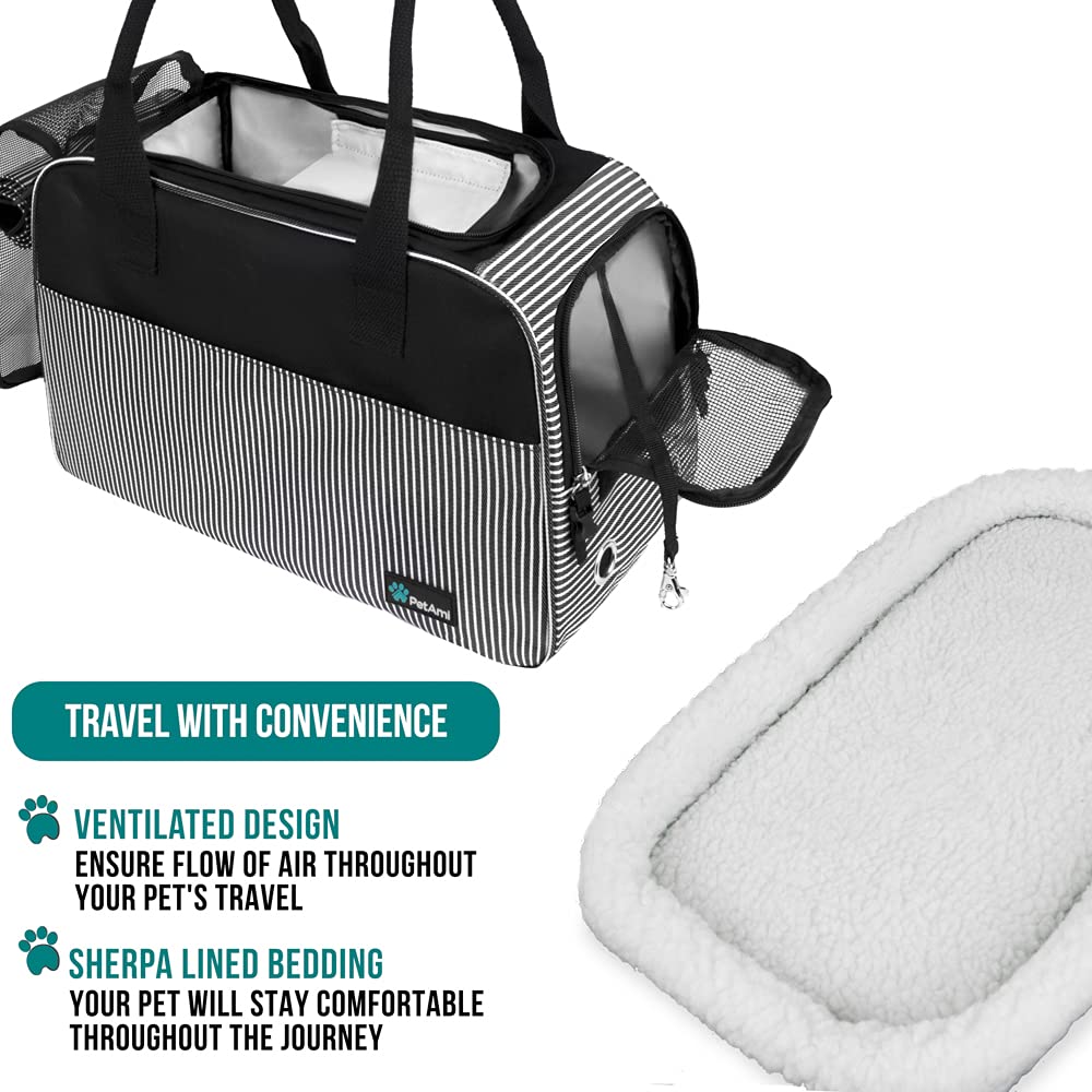 Petami Dog Purse Carrier For Small Dogs, Airline Approved Soft Sided Pet Carrier W/Pockets, Ventilated Dog Carrying Bag Puppy Ca