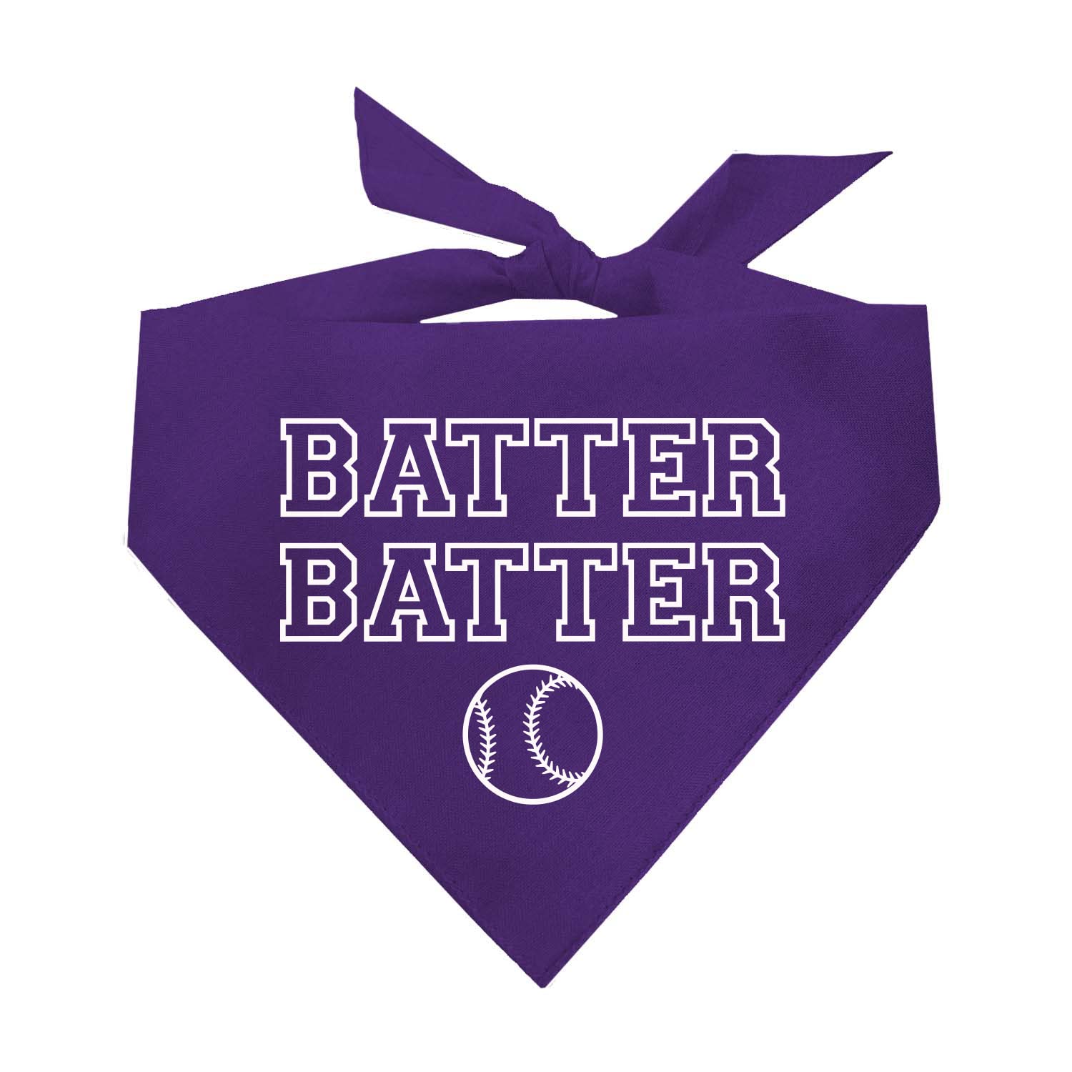 Batter Batter Baseball Dog Bandana (1050 Purple, X-Small)