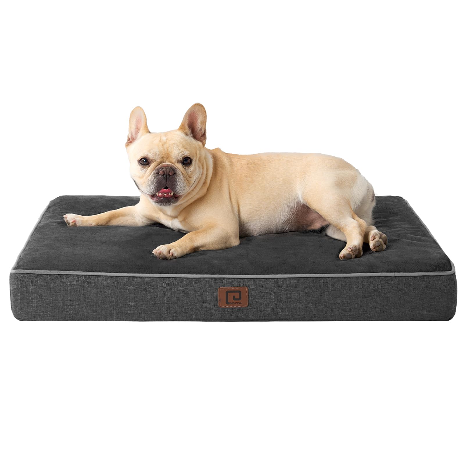 Eheyciga Orthopedic Memory Foam Dog Beds For Medium Dogs With Removable Waterproof Liner, Dark Grey, 30X20