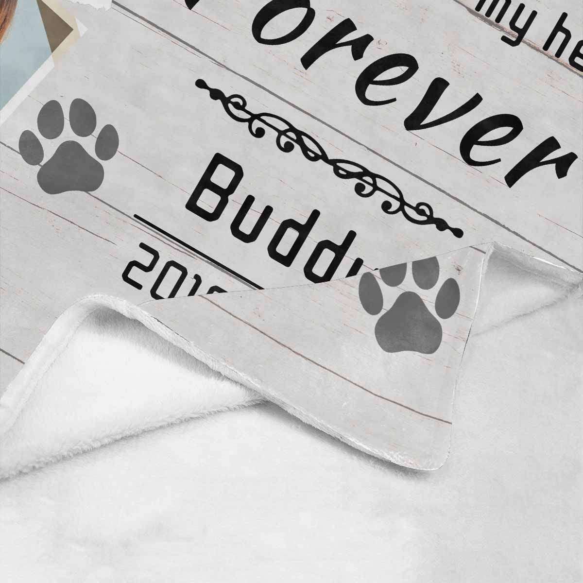 Artsadd Pet Dog Memorial Gifts Personalized Blanket With Photos And Name-In Loving Memory Gifts For Loved Ones Lost-Custom Remembrance Gifts Blankets For Pets Lover-Gray 40'X50'Inch