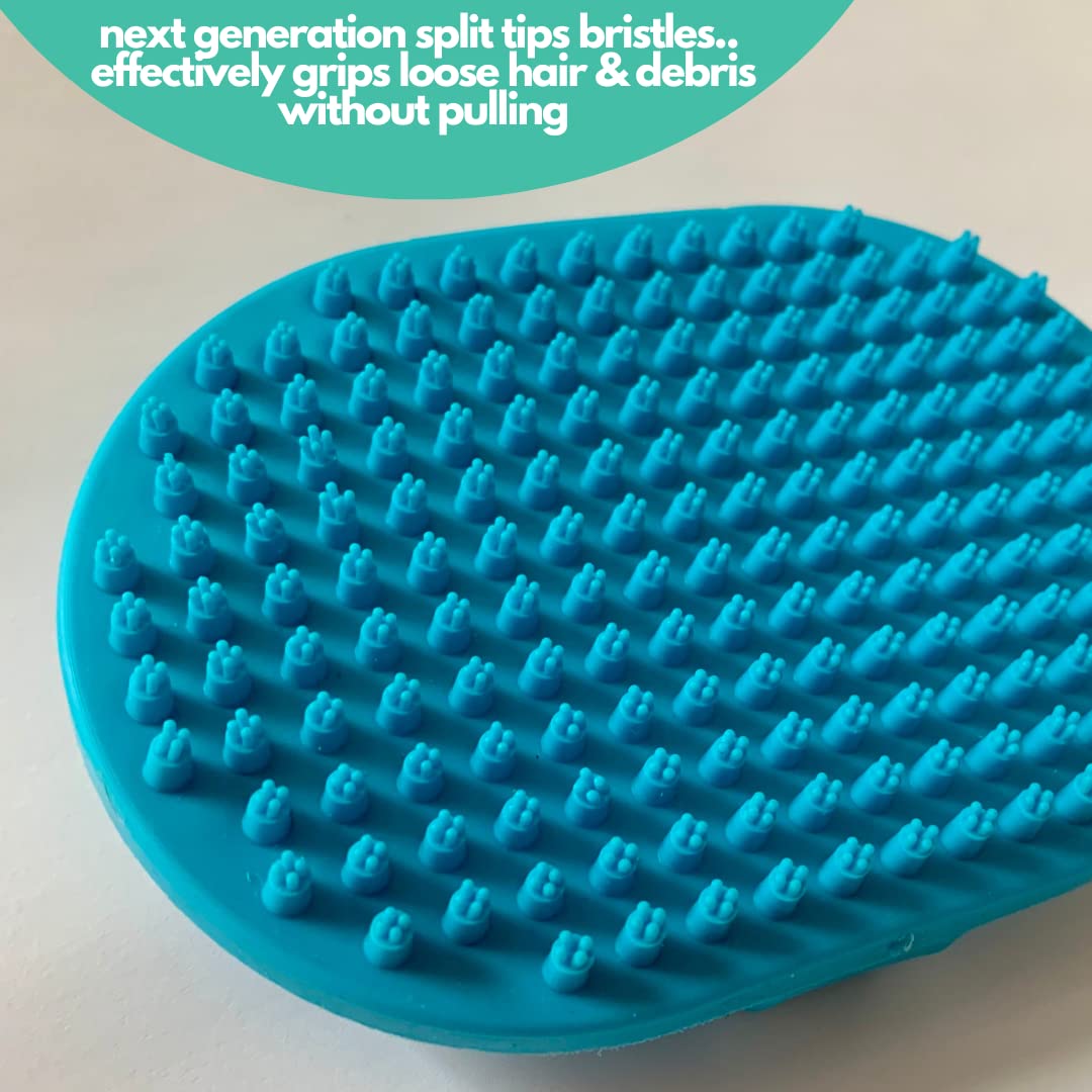 Mighty Mutt Pet Grooming Brush | Rubber Soft Bristles For Deep Cleaning | Massage Brush For Dogs And Cats | 1 Pc