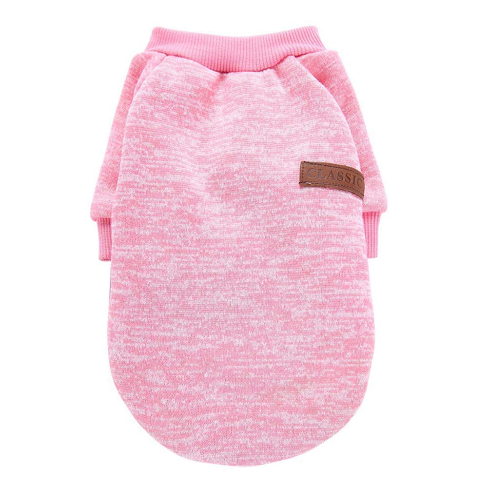 Chborless Pet Dog Classic Knitwear Sweater Warm Winter Puppy Pet Coat Soft Sweater Clothing For Small Dogs (M, Pink)