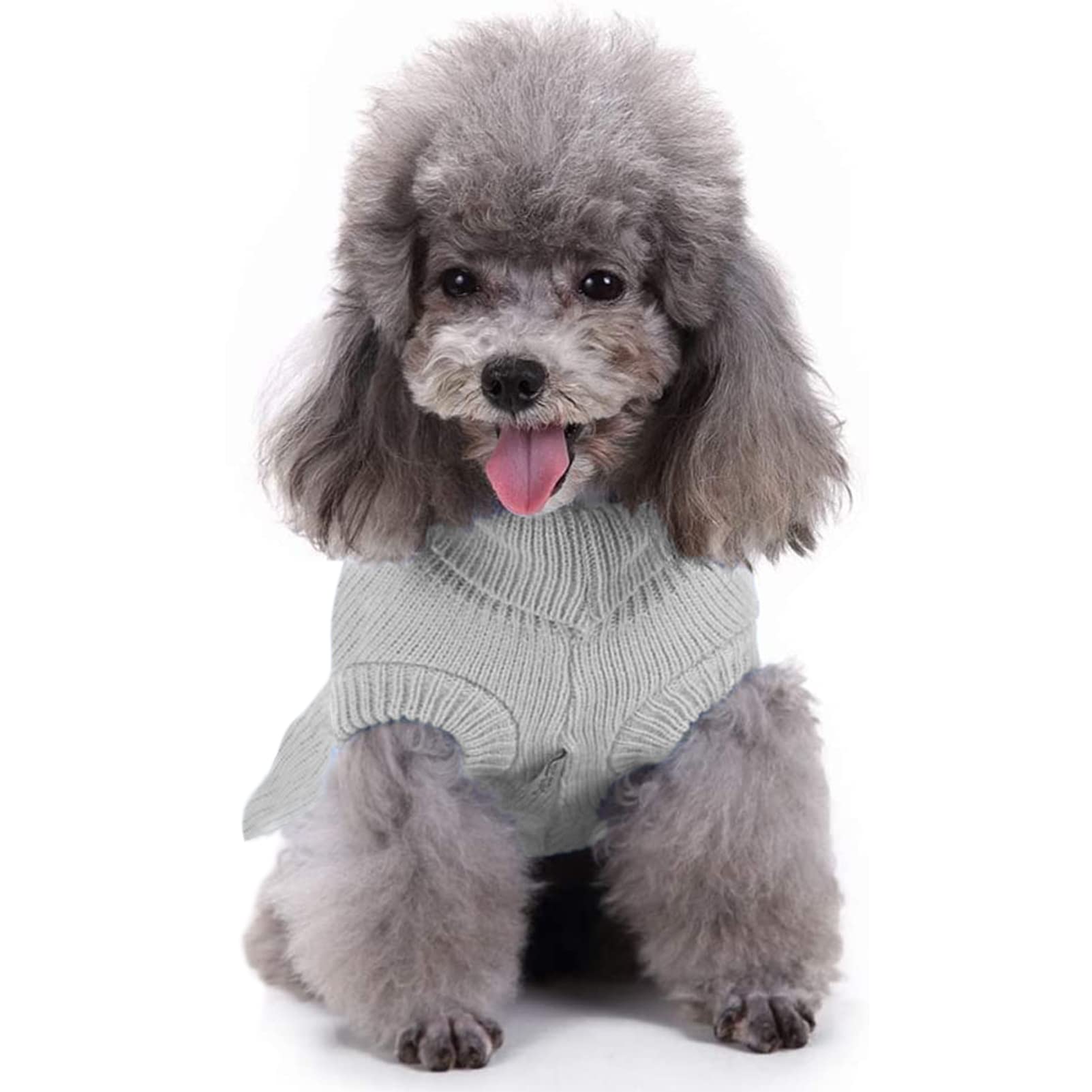 Chborchicen Small Dog Sweaters Knitted Pet Cat Warm Dog Sweatshirt Winter Clothes Kitten Puppy Sweater (Xxs, Dress-Grey)