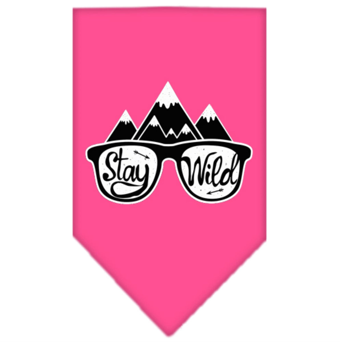 Mirage Pet Product Stay Wild Screen Print Bandana Bright Pink Small