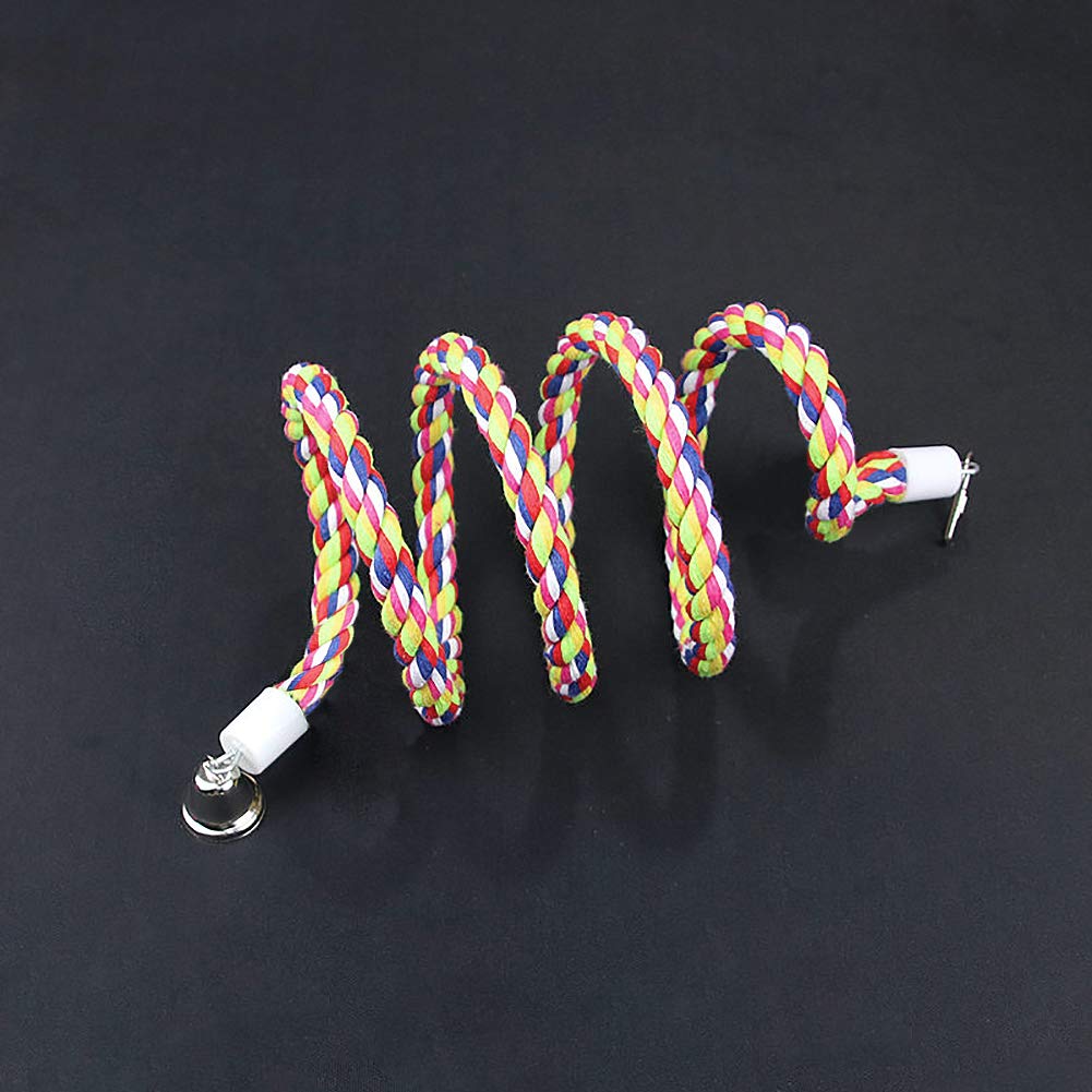 Pets Vv Bird Rope Perch Parakeet Toys, Spiral Cockatiel Toy, 63' Bird Bungee Rope Perches, Cage Accessories