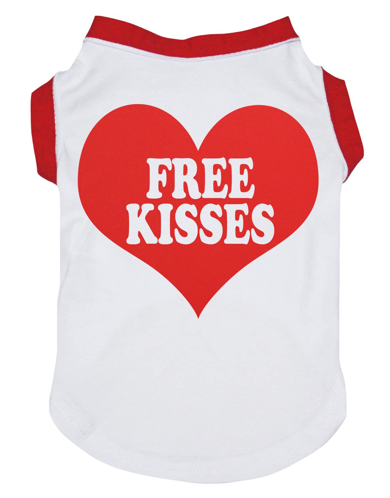Petitebella Free Kisses Heart Puppy Dog Shirt (Whitered, Medium)