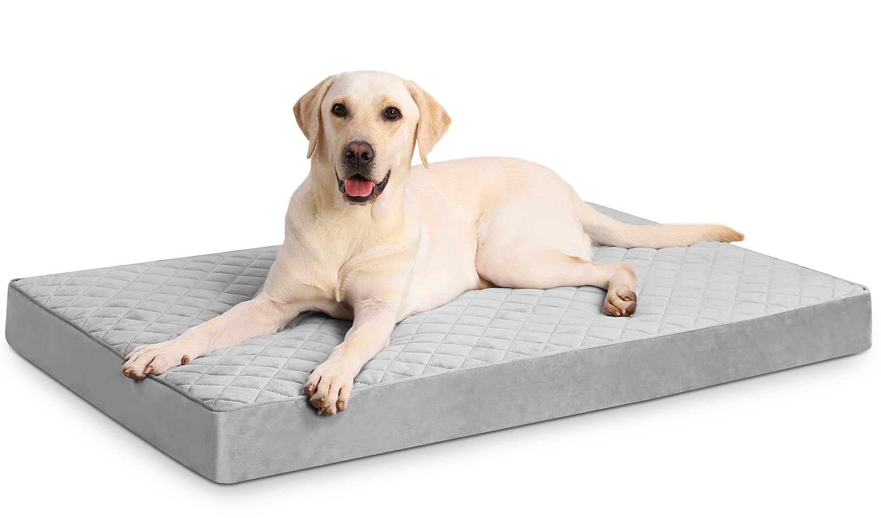 Nupida Orthopedic Dog Bed - Large, Waterproof With Removable Washable Cover And Non-Slip Bottom, Quilting For Crate, 35X22 Inch,