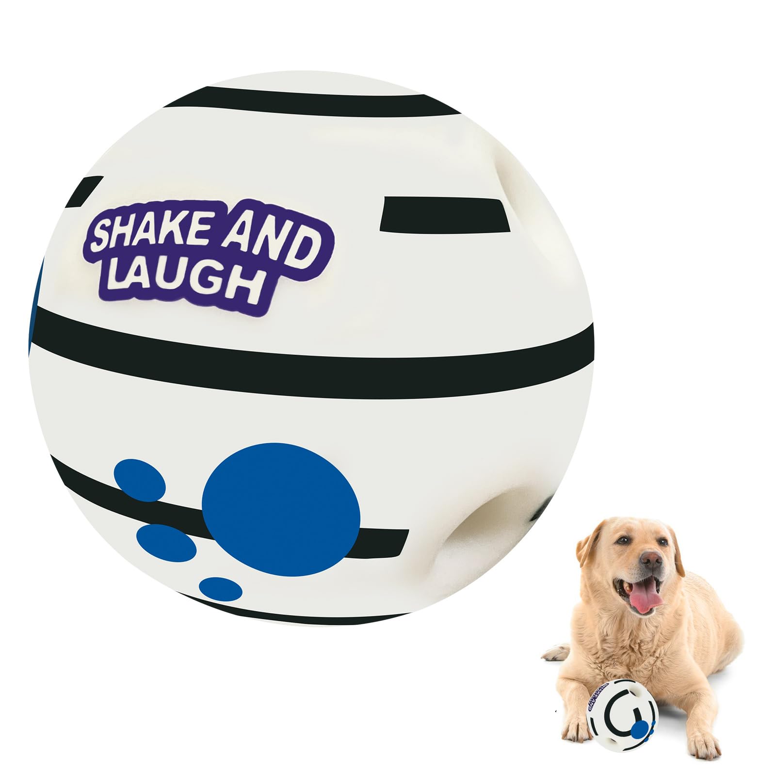 Shake And Laugh Glow In The Dark Dog Toys Ball, Interactive Dog Ball, Shaking With Gibbering Sound, Xl, 5.51 In (14 Cm)