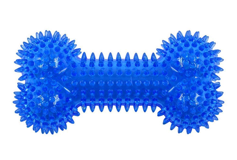 Woofy 100% Non Toxic Rubber Flavoured Puppy Bone Toy Soft Spike Chew Toy Teething Toy (Soft Spike Bone, Color May Vary)