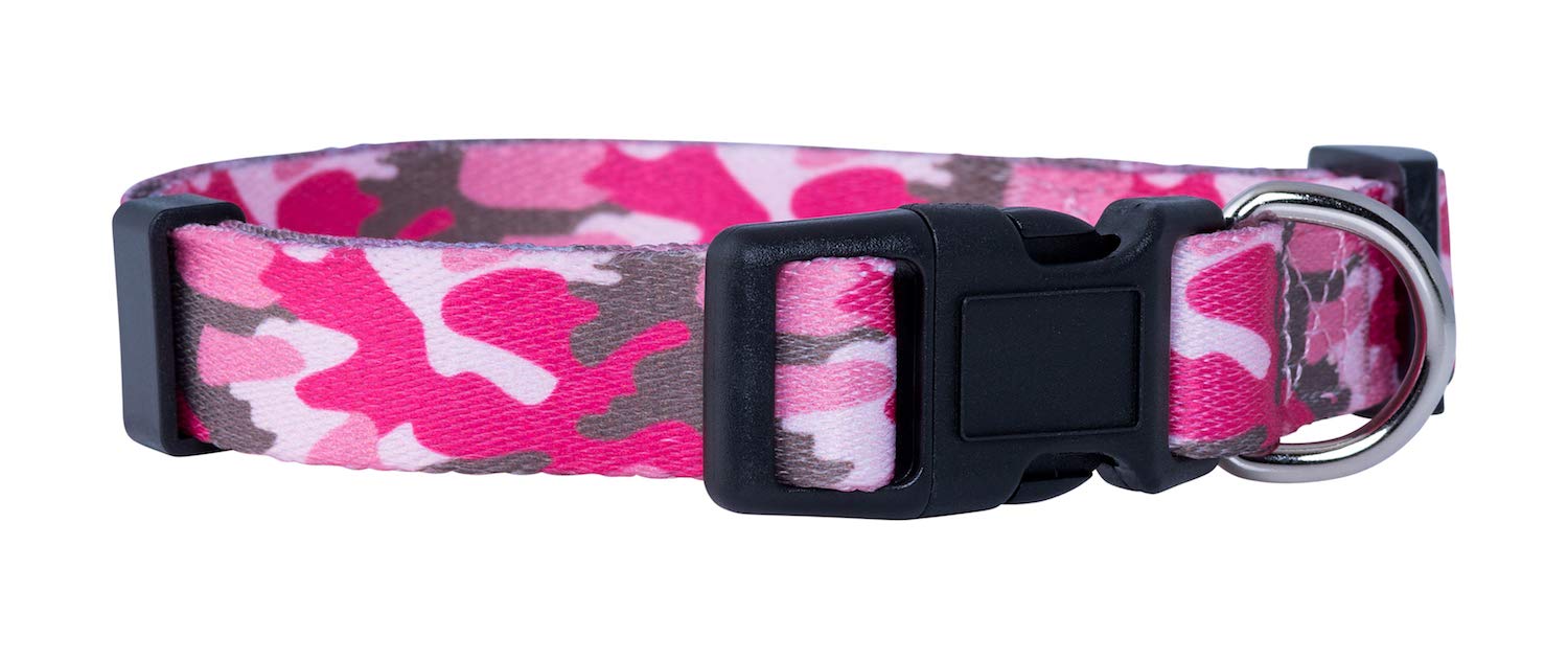 Native Pup Pink Camo Dog Collar - Tactical Military Camouflage For Girl Dogs For Female Puppy- Durable Nylon- Unique Girly Urban Design- Adjustable To Fit Small Large Breed (Medium, Pink)