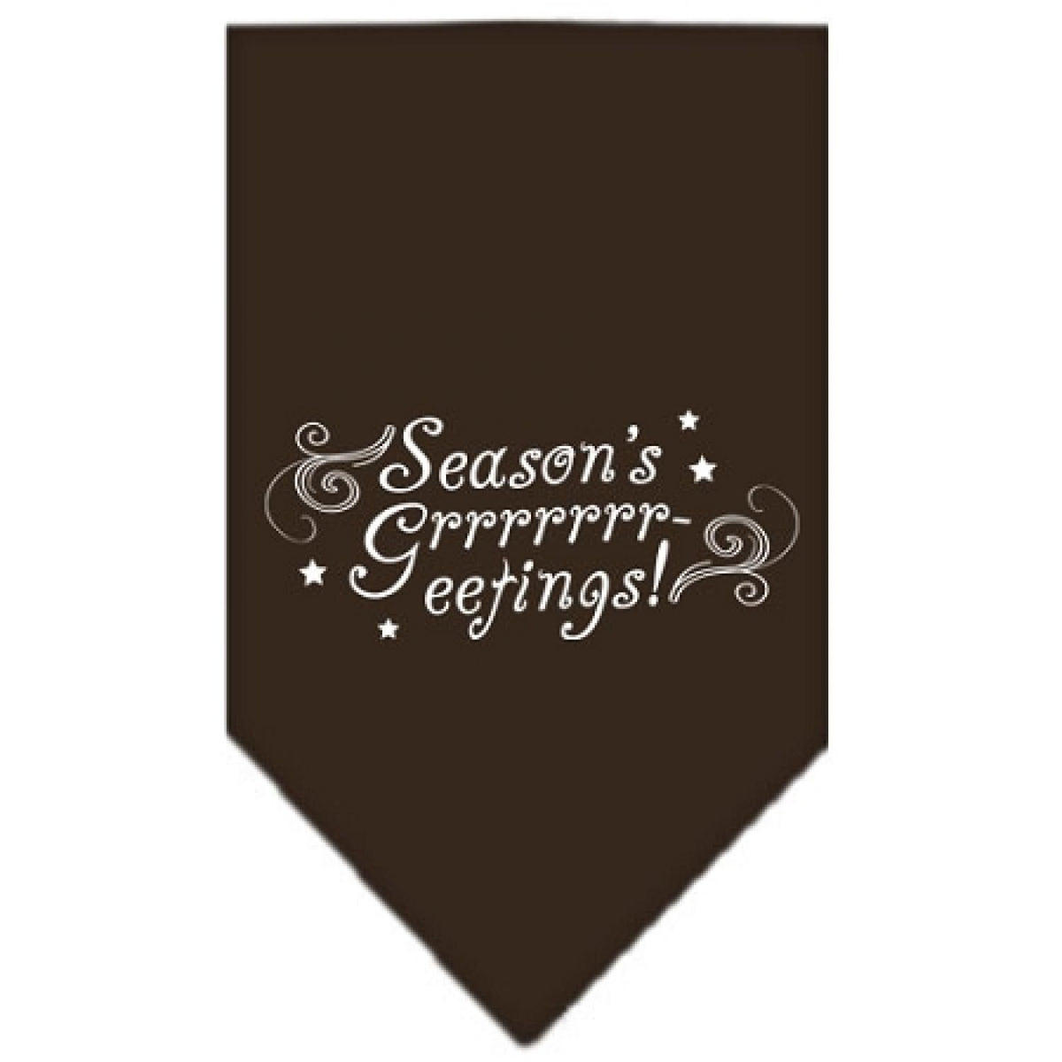 Mirage Pet Products Seasons Greetings Screen Print Bandana for Pets, Large, Cocoa