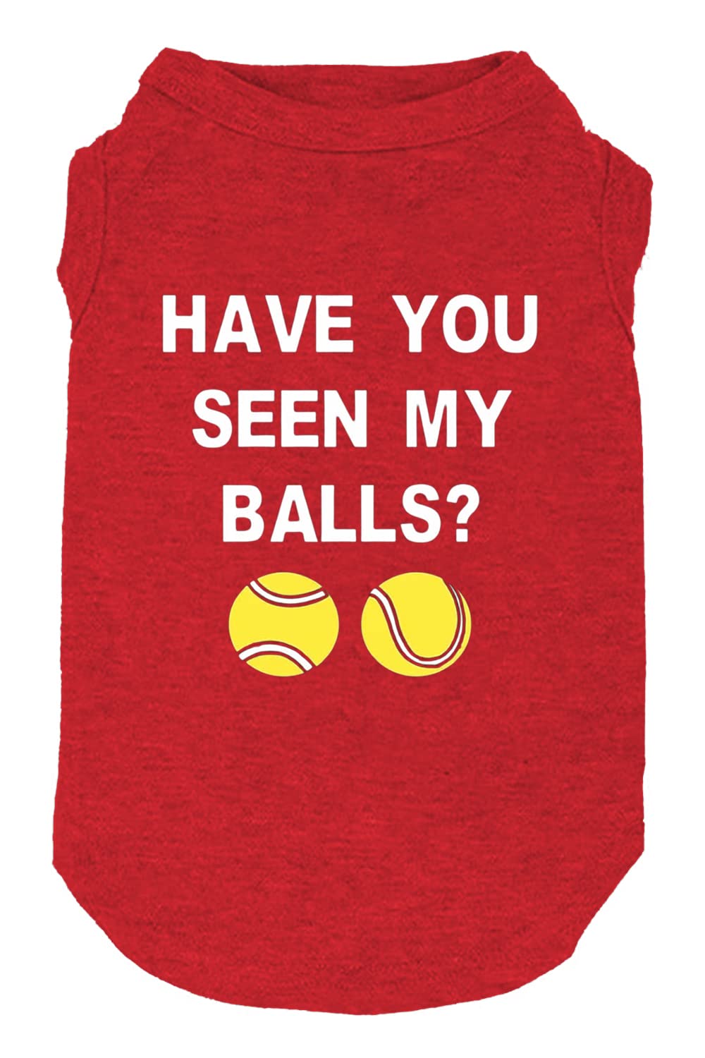 Have You Seen My Ball Dog Funny Clothes Shirts Print Vest For Small Large Dog T Shirts Puppy Apparel (Large, Red01)