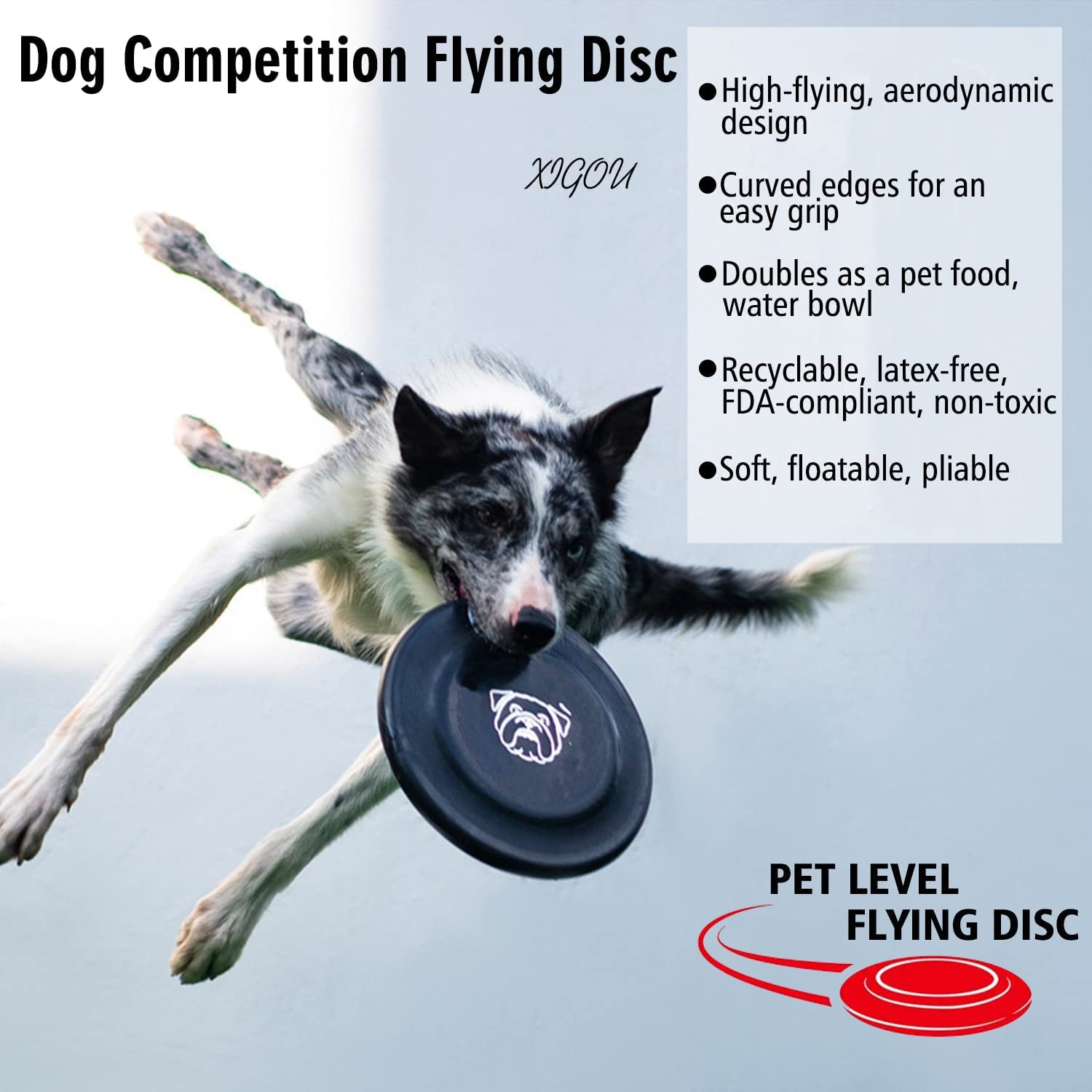 Xigou Dog Flying Disc, 3 Pcs Competition Dog Flyer Dog Toy, Soft Dog Flying Disc Indestructible Rubber Lightweight Flying Disc Dog Toy For Dogs - Floats On Water, Gentle On Teeth And Gums
