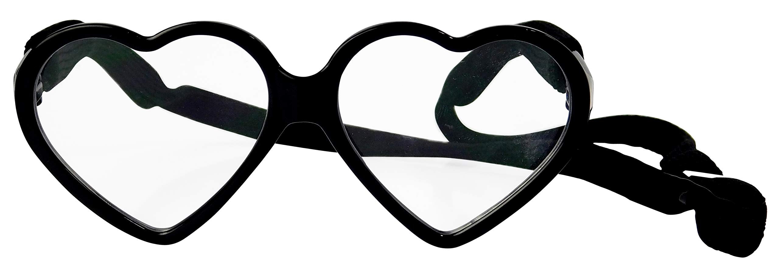 G003 Dog Pet Heart Shape Costume Prop Glasses Medium Breeds 20Lb-40Lbs (Heart Black-Clear Lens)