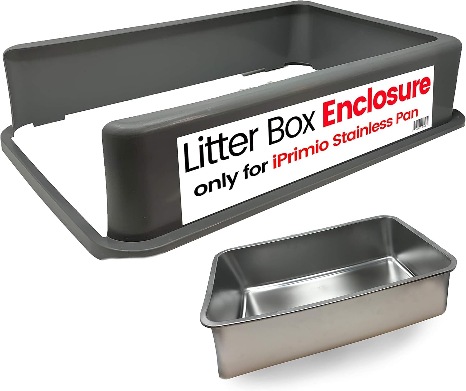 Iprimio Xl Cat Litter Box Enclosure - Stainless Steel Large For Boxes Big Cats - Never Absorbs Odor - Xl Cat Litter Box Enclosure With Teflon Coating - Litter Box Enclosure Only - Easy To Clean