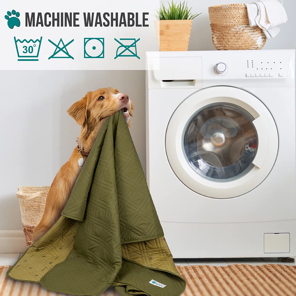 PetAmi Waterproof Dog Bed Cover - Large 68x82 Inches, Olive Green, Reversible, Water-Resistant, Anti-Slip, Washable Furniture Protector