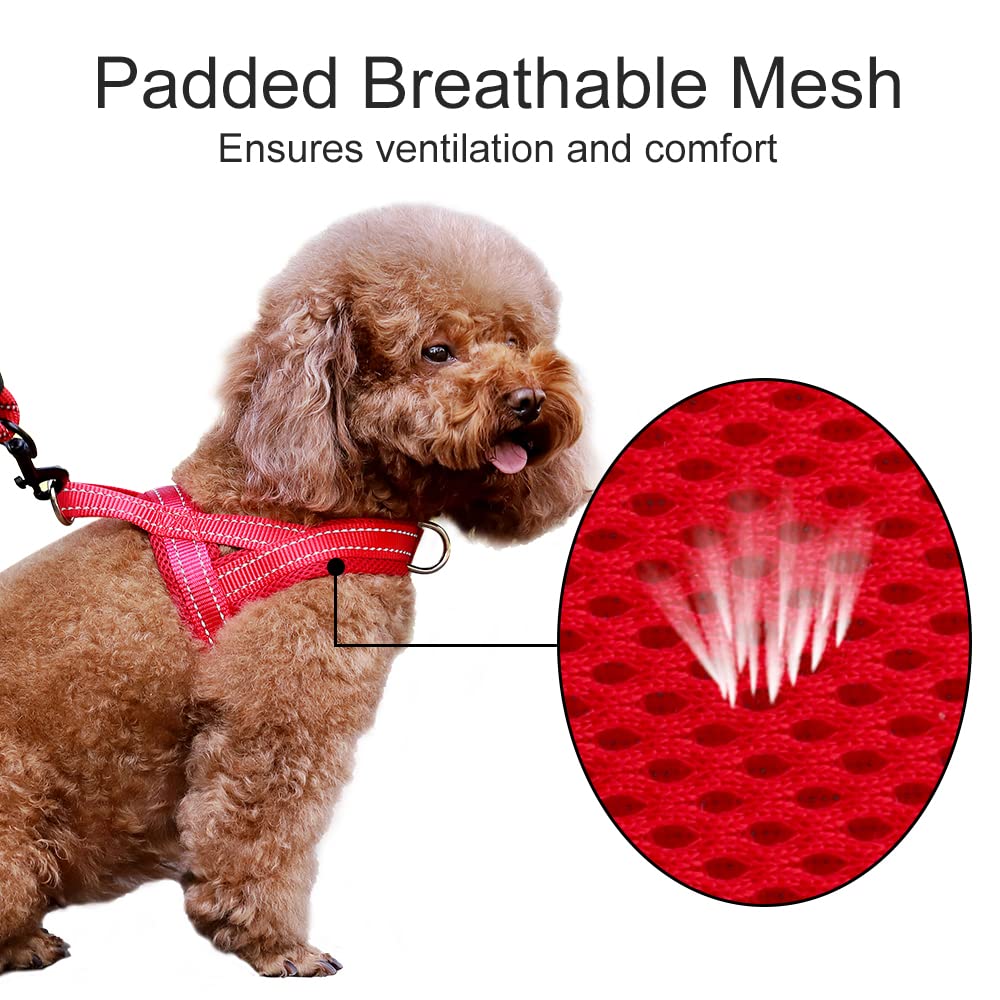 Plutus Pet No Pull Dog Harness With Breathable Mesh Padded, Adjustable Reflective Escape Proof Dog Harness, Quick Fit Dog Vest Harness For Small Medium Large Dogs(M, Red)