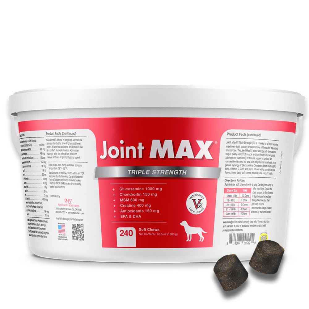 Joint Max Ts Joint Supplement Vet Formulated Pain & Inflammation Relief Treats Hip Dysplasia & Arthritis.Glucosamine, Chondroiti