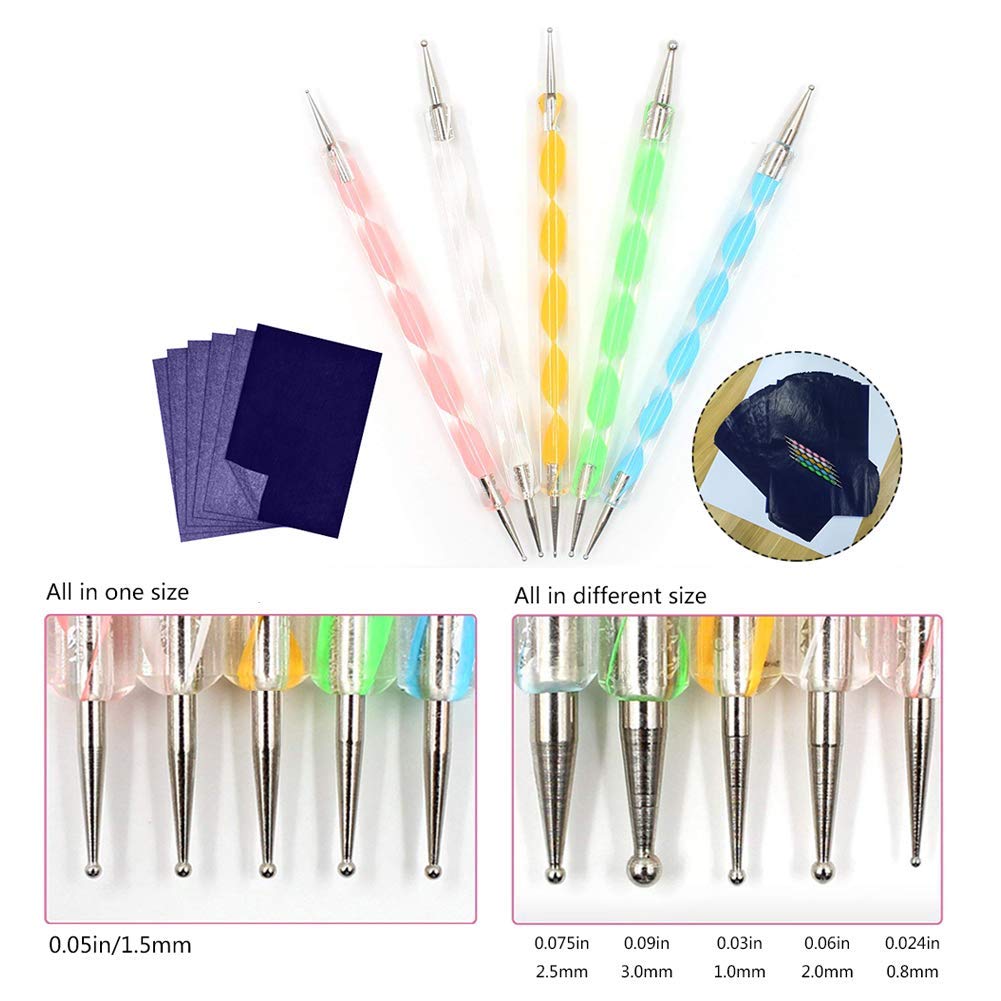 100 Sheets Carbon Transfer Paper,Tracing Paper Carbon Graphite Copy Paper With 5 Pieces Embossing Styluses Stylus Dotting Tools