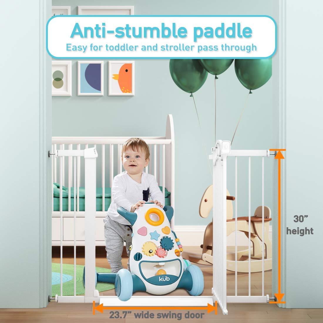 Fairy Baby Extra Wide Press Mounted Baby Gate Indoor for Kids Or Pets Walk Thru No Drill Long Dog Gates for The House Doorway Ch