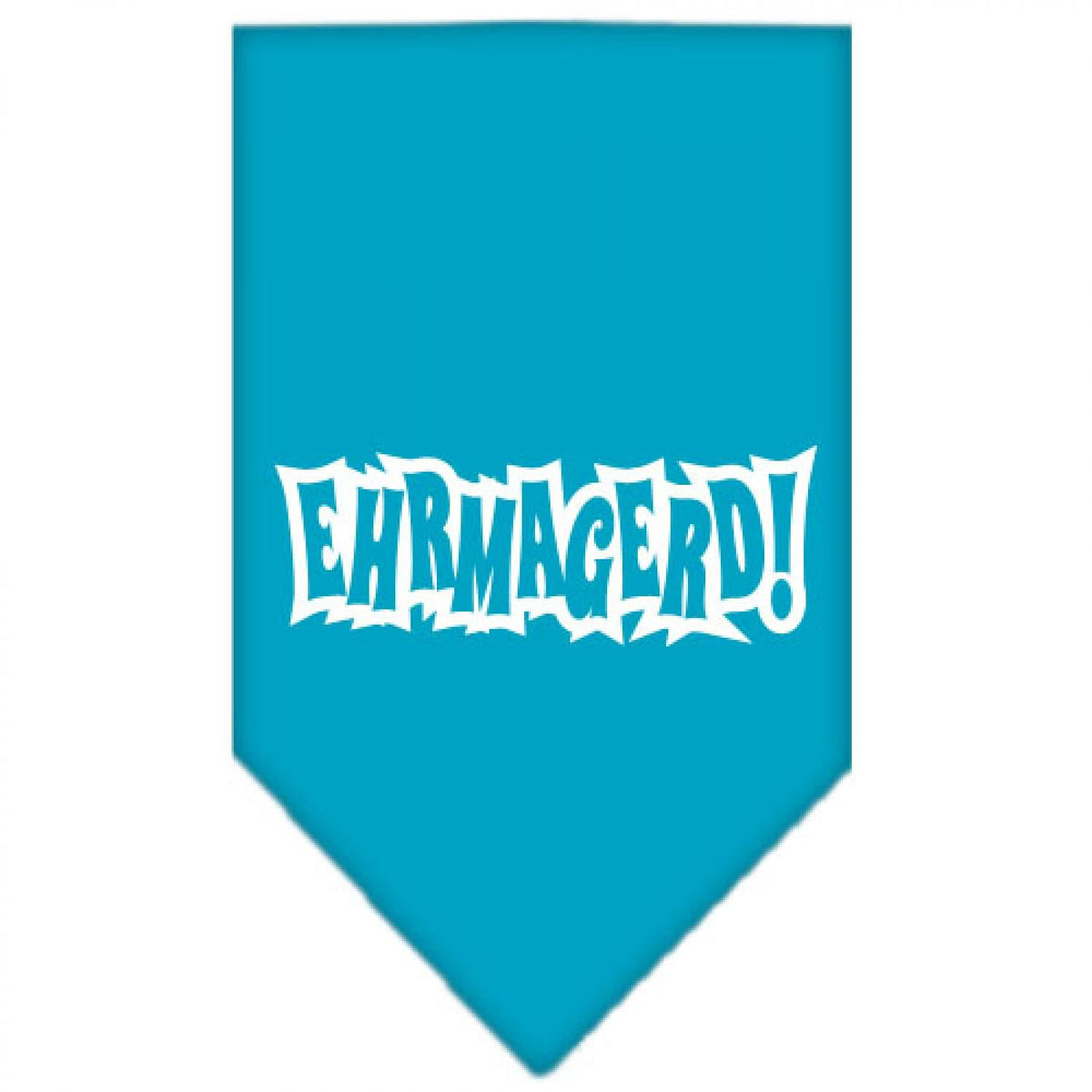 Pet and Dog Bandana Screen Printed, &quot;Ehrmagerd!&quot; Turquoise Small