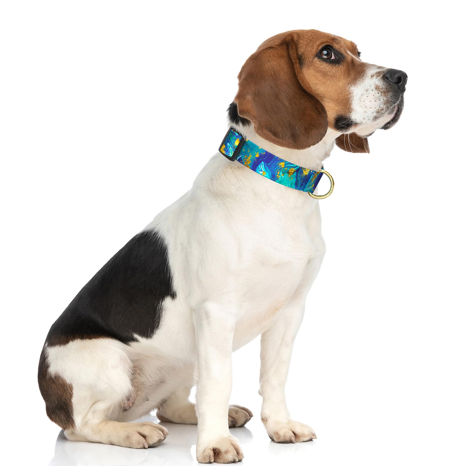 Rnivvi Dog Collar For Medium Dogs, Cute Marble Heavy Duty Adjustable Puppy Collar With Quick Release Buckle For Girl & Female, P