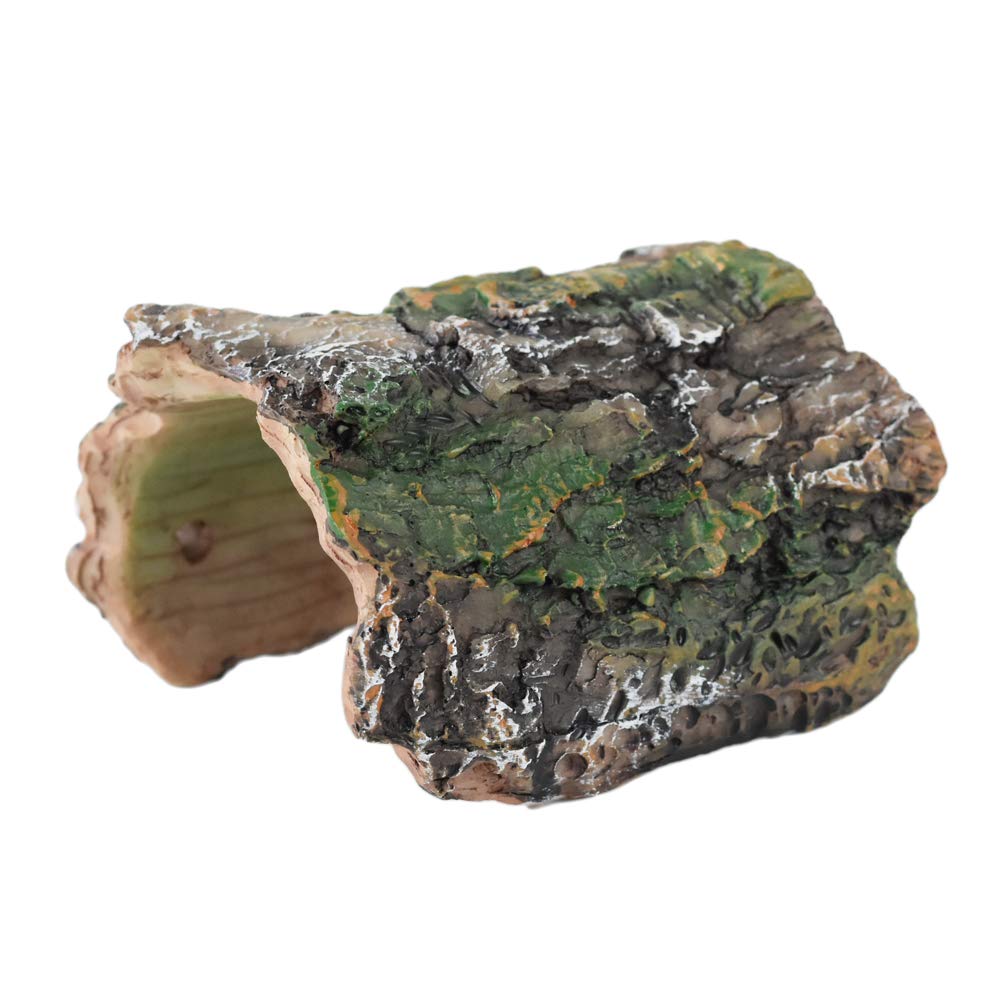 OMEM Reptile Hideout Box, Spider, Scorpion Reptile Hides and Caves Habitat Decor, Imitation Bark Resin Hidden Nest Tortoise Supp