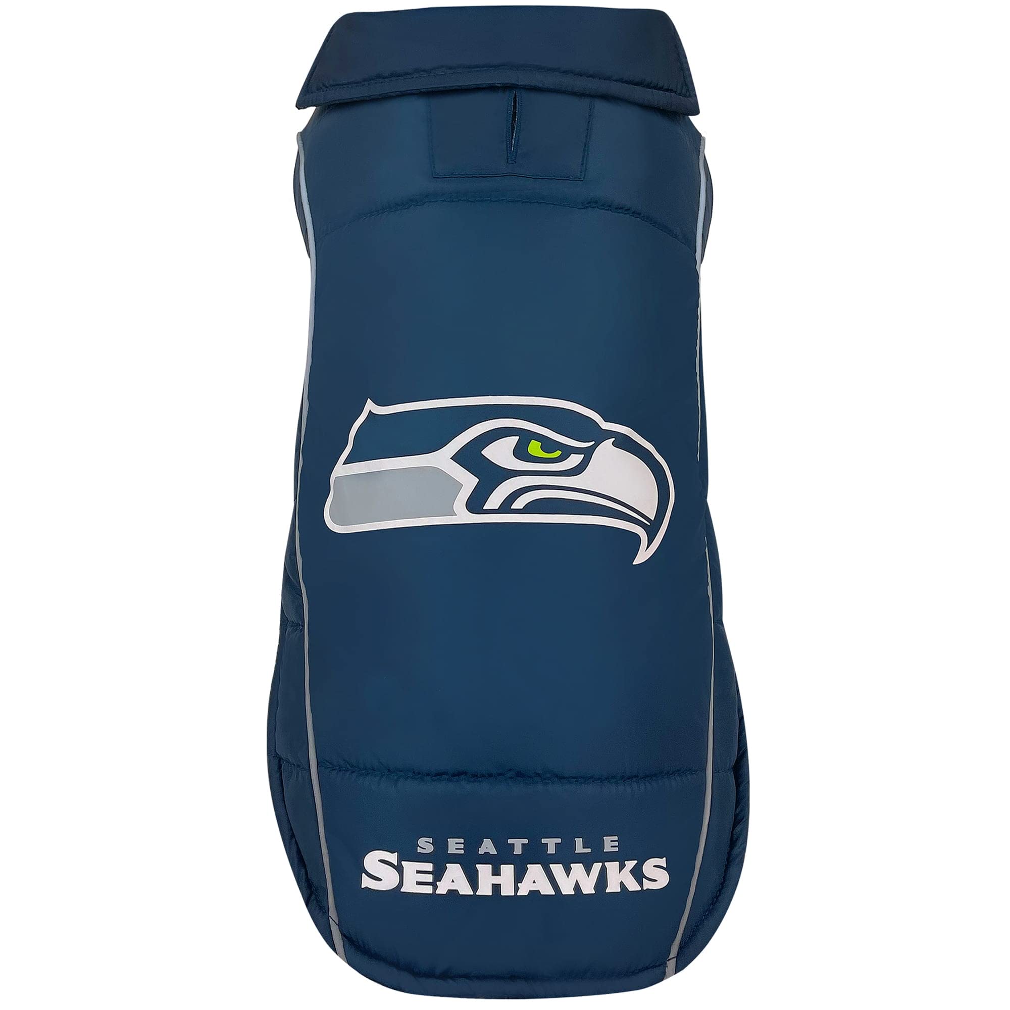 Pets First NFL Seattle Seahawks Puffer Vest for Dogs & Cats, Small, Waterproof Polyester, Model SEA-4081-SM