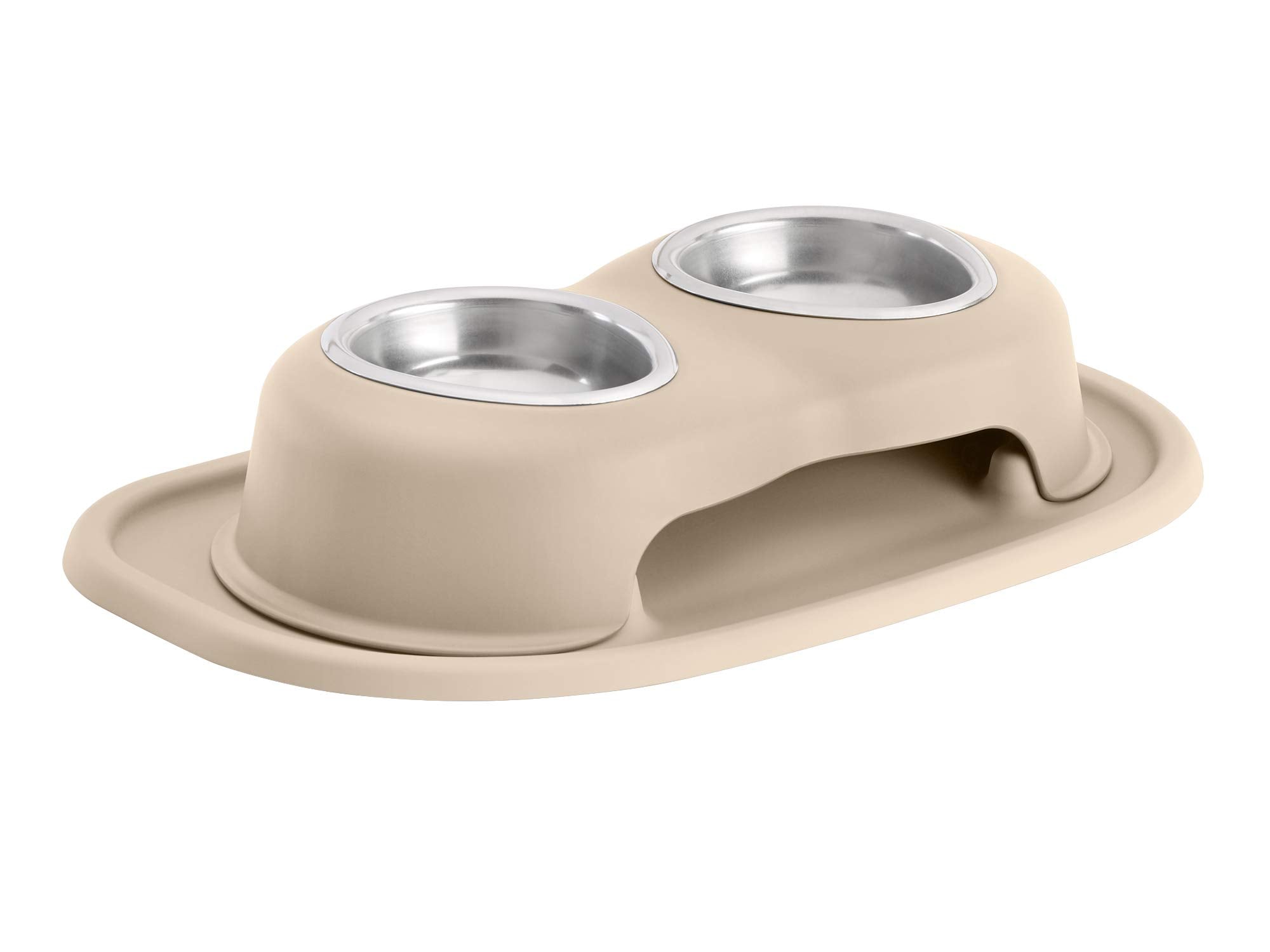 Weathertech Double High Pet Feeding System - Elevated Dog/Cat Bowls - 3 Inch High Tan (Dhc0803Tntn)