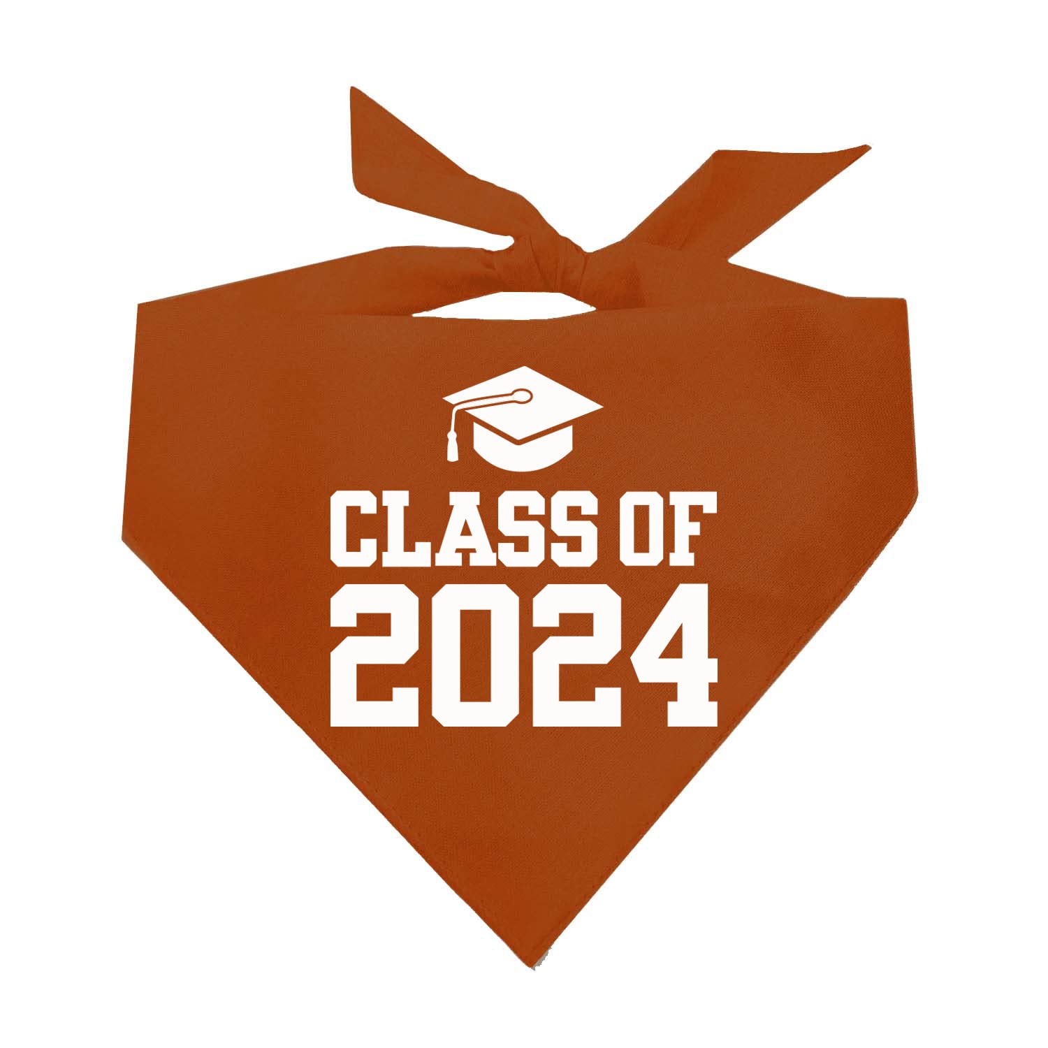 Class Of 2024 Dog Bandana | 100% Cotton Triangle | School Graduation Ceremony Party | Mom Dad Graduating Prop | 643 Dark Orange,