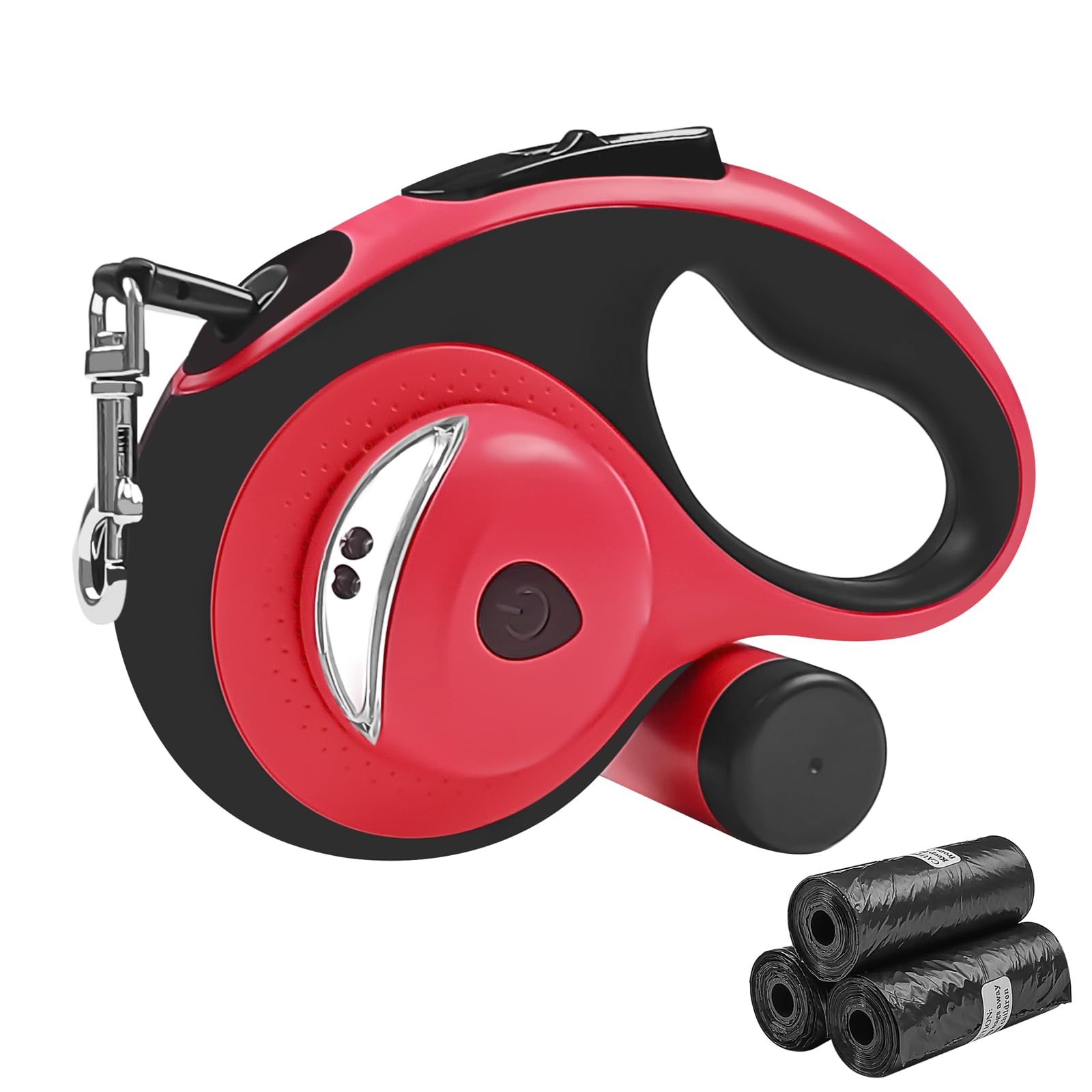 Huhaneon Retractable Dog Leash With Waste Bag Dispenser And Flashlight, 26Ft Dog Leash For Small Medium And Large Dogs Up To 110