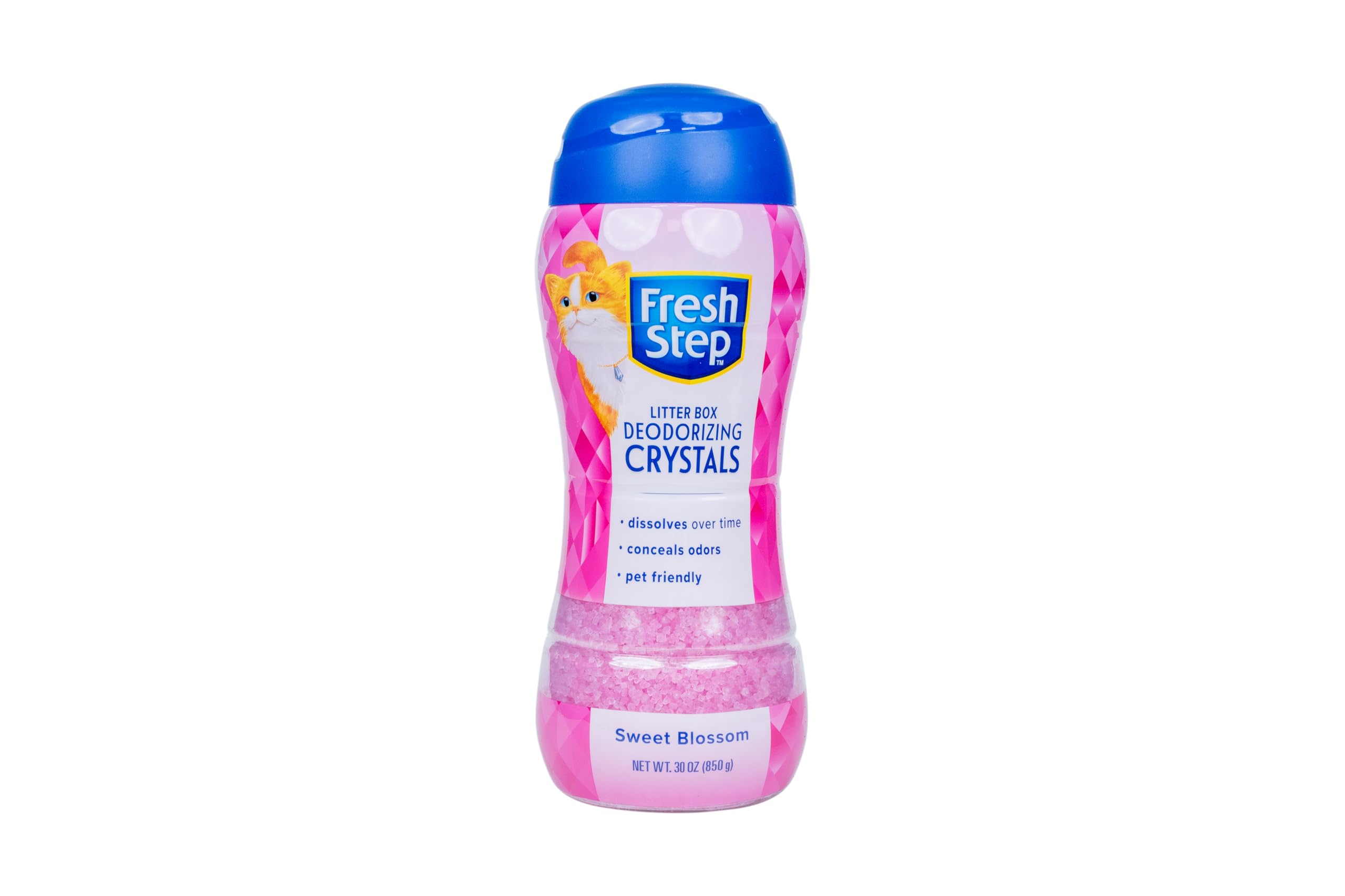 Fresh Step Litter Box Deodorizing Crystals, Sweet Blossom Scent - Conceals Cat Odors - Floral Scented and Touch Activated Litter