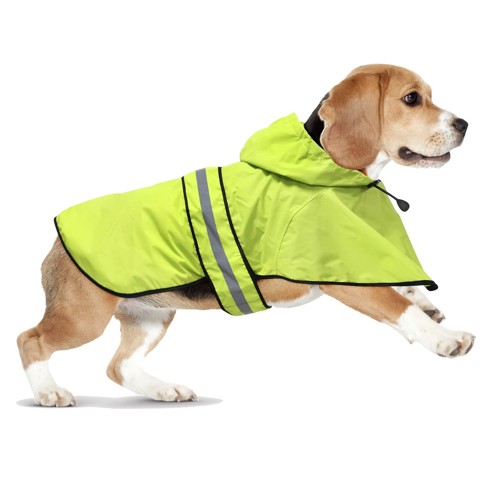 Domagiker Dog Raincoats - Waterproof Dog Coat Hooded Reflective Puppy Rain Jacket With Leash Hole, Lightweight Pet Apparel Ponch