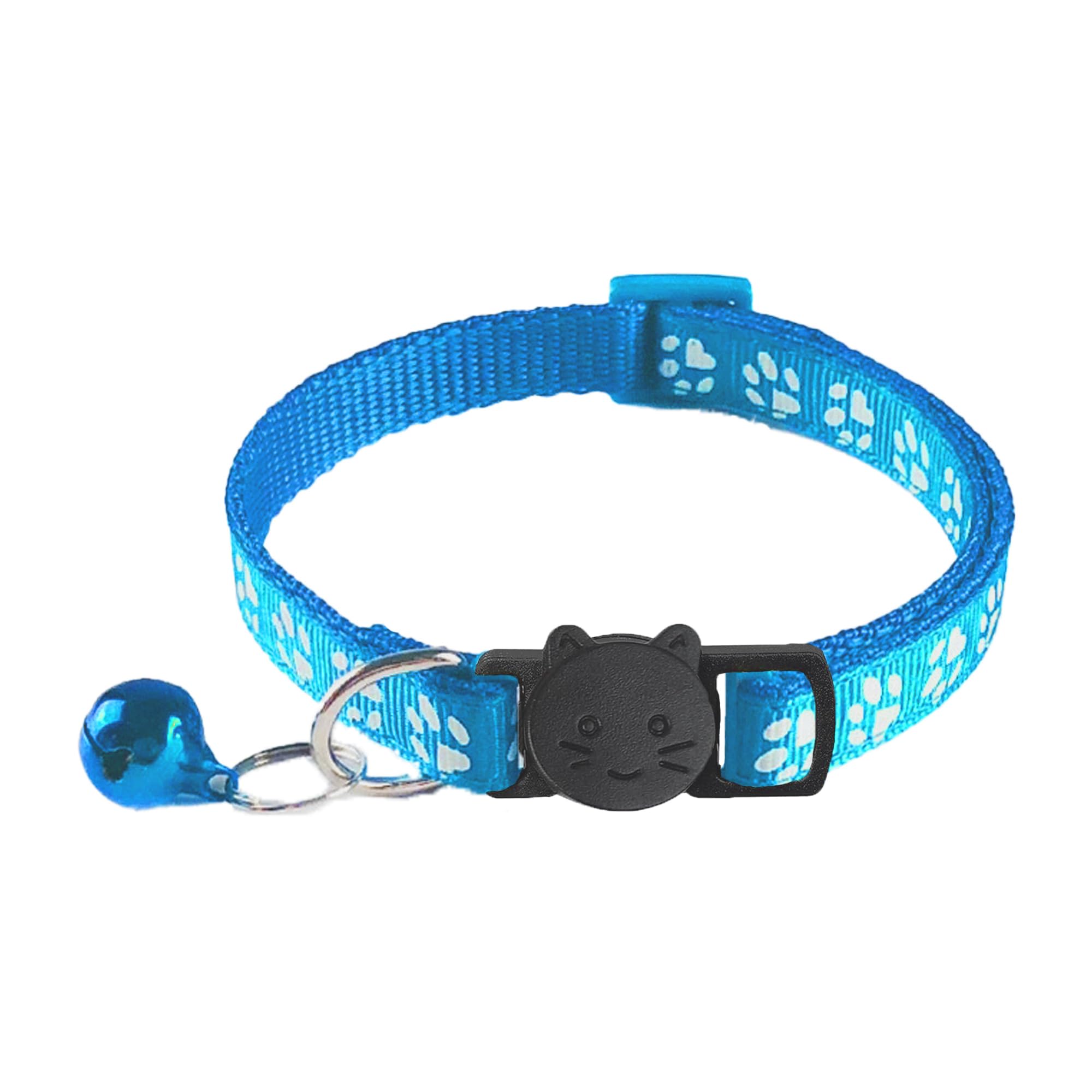 zulinlong 2 Pack Breakaway Cat Collars with Bells, Reflective Design and Claw Print Design, Safety Buckle Kitten Collars Adjusta
